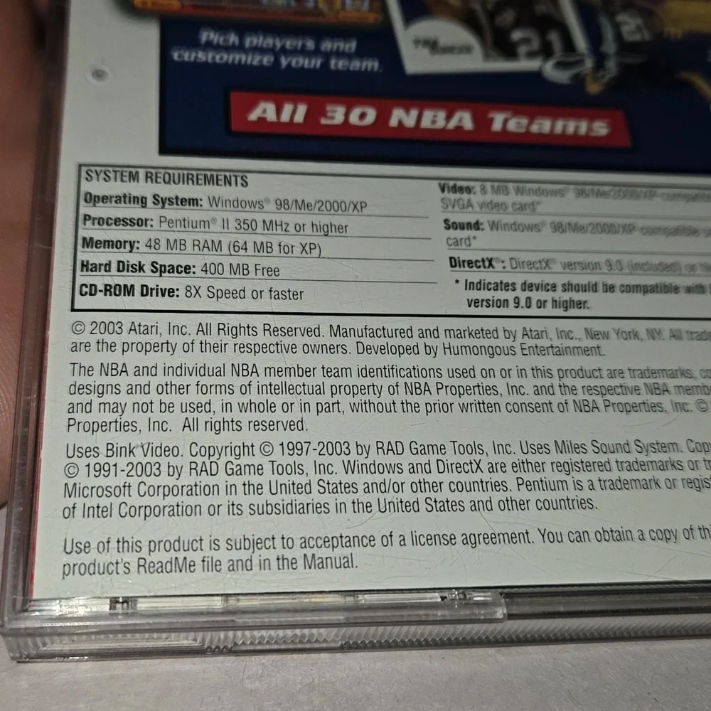 BACKYARD NBA BASKETBALL 2004 - TIM DUNCAN PC CD-ROM GAME